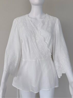 Anthropologie Meadow Rue White Blouse